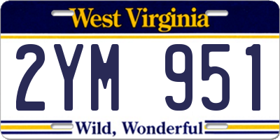 WV license plate 2YM951