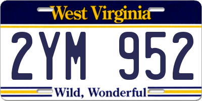 WV license plate 2YM952