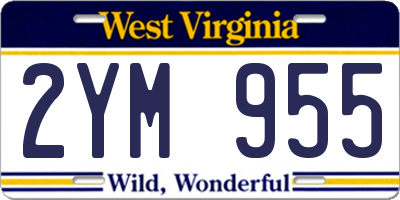 WV license plate 2YM955