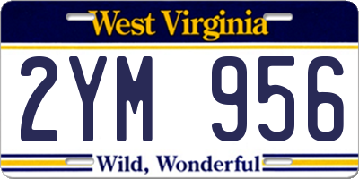 WV license plate 2YM956