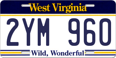 WV license plate 2YM960