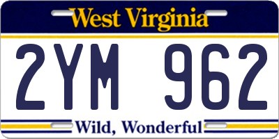 WV license plate 2YM962