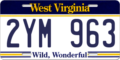 WV license plate 2YM963