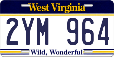 WV license plate 2YM964