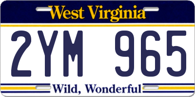 WV license plate 2YM965