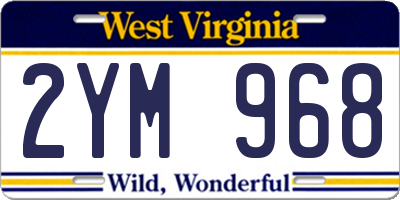 WV license plate 2YM968