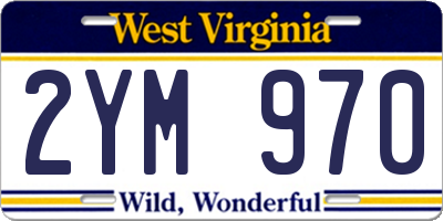 WV license plate 2YM970