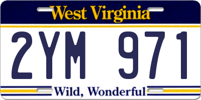 WV license plate 2YM971