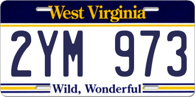 WV license plate 2YM973