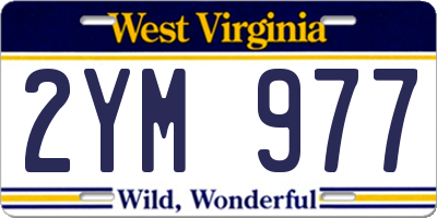 WV license plate 2YM977