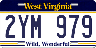 WV license plate 2YM979