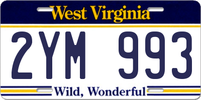 WV license plate 2YM993
