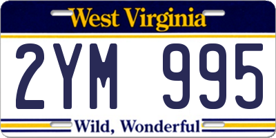 WV license plate 2YM995