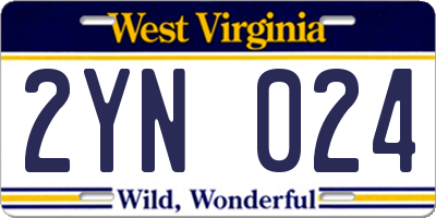 WV license plate 2YN024