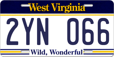 WV license plate 2YN066