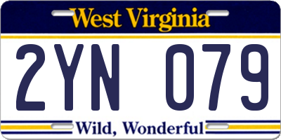 WV license plate 2YN079