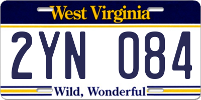 WV license plate 2YN084
