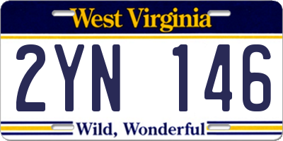 WV license plate 2YN146