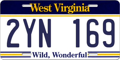 WV license plate 2YN169
