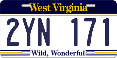 WV license plate 2YN171