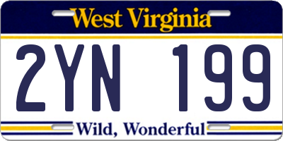 WV license plate 2YN199
