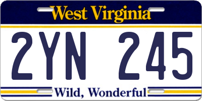 WV license plate 2YN245