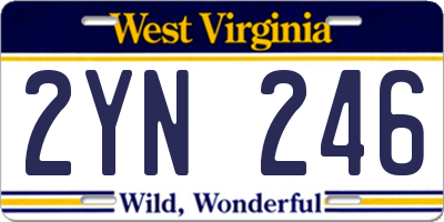 WV license plate 2YN246