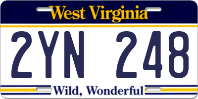 WV license plate 2YN248