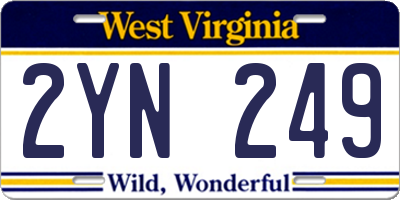 WV license plate 2YN249