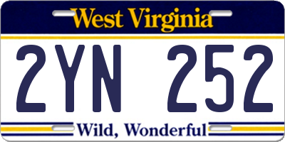 WV license plate 2YN252