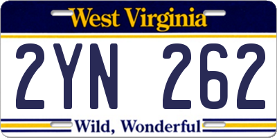 WV license plate 2YN262
