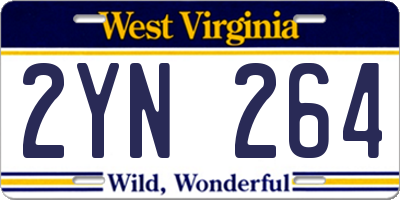 WV license plate 2YN264