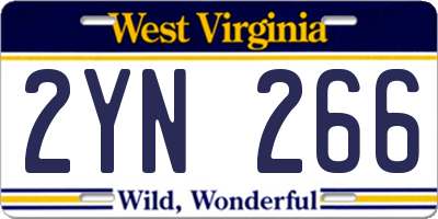 WV license plate 2YN266