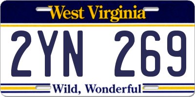 WV license plate 2YN269