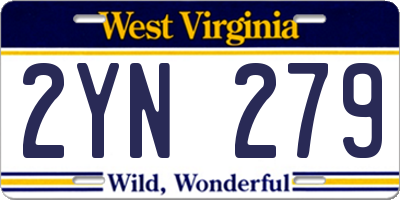 WV license plate 2YN279