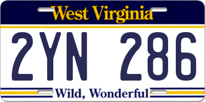WV license plate 2YN286