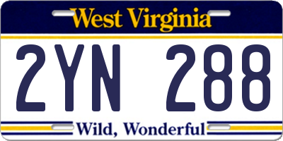 WV license plate 2YN288