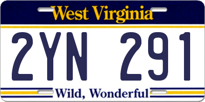 WV license plate 2YN291