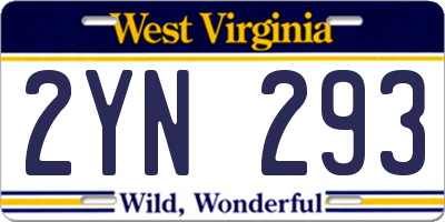 WV license plate 2YN293