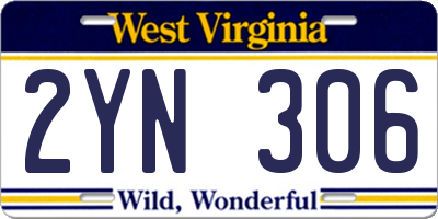 WV license plate 2YN306