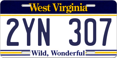 WV license plate 2YN307