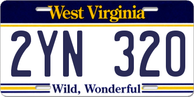 WV license plate 2YN320