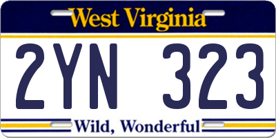 WV license plate 2YN323