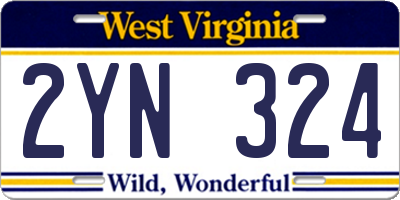 WV license plate 2YN324