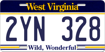WV license plate 2YN328