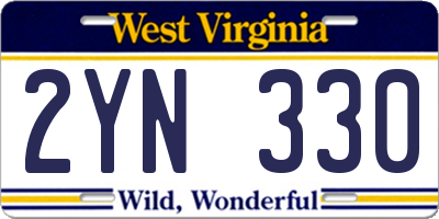 WV license plate 2YN330
