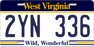 WV license plate 2YN336
