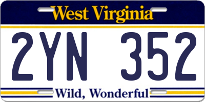 WV license plate 2YN352