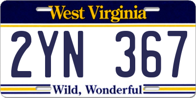 WV license plate 2YN367