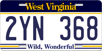 WV license plate 2YN368